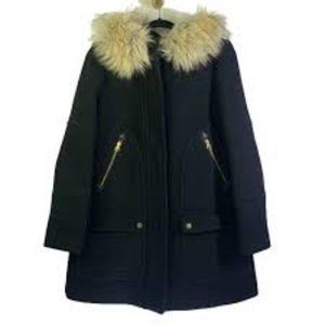 J. Crew Chateau Parka Black Wool